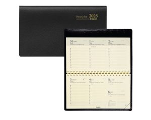 Zak Agenda Genova Omniplan Zwart - 1 week per 2 pagina's