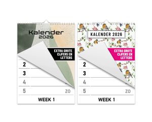 Weekkalender Birds & Interior Optivision - 1 week per pagina