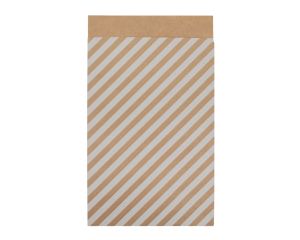 Geschenkzakjes Kraft Lijn 12x19cm wit 200 stuks