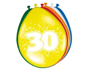 Ballonnen 30 jaar 8 stuks - 30cm