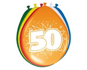 Ballonnen 50 jaar 8 stuks - 30cm