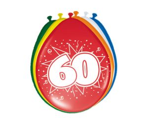 Ballonnen 60 jaar 8 stuks - 30cm