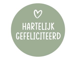 Rol etiketten - Hartelijk Gefeliciteerd groen/wit 500 stuks