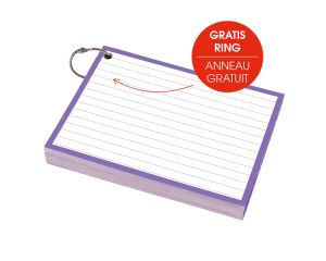 Flashcards A6 50 stuks paars