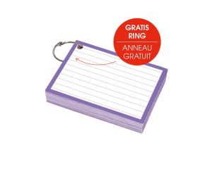 Flashcards A7 50 stuks paars