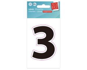 Plakcijfer 3 zwart #50