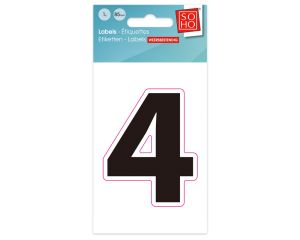 Plakcijfer 4 zwart #51