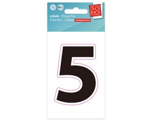 Plakcijfer 5 zwart #52