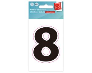 Plakcijfer 8 zwart #55