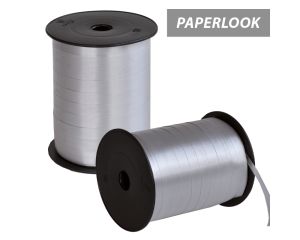 Klos sierlint paperlook zilver 1cm breed