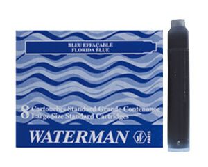 Waterman inktpatronen blauw 8 stuks lang
