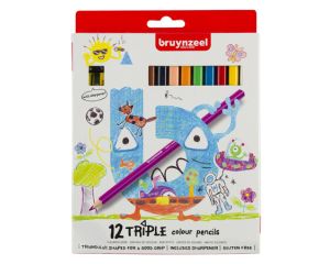 Bruynzeel Kids kleurpotloden triple 12 stuks