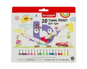 Bruynzeel Kids viltstiften Twinpoint 20 stuks