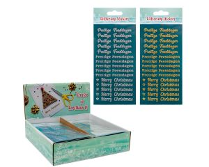 Stickers Prettige Feestdagen goud/zilver