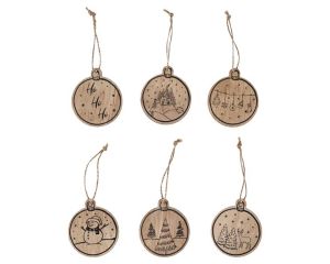 Houten hanger Kerst 6cm