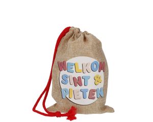 Uitdeelzakje Jute Welkom Sint & Pieten
