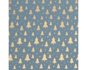 Toonbankrol Kerst Bomen op blauw 150mx30cm