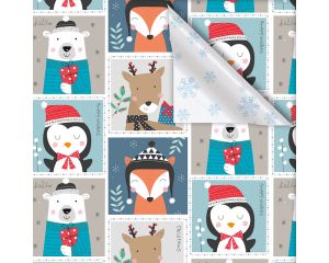Toonbankrol Kerst Kaderdieren 2-z  250mx50cm