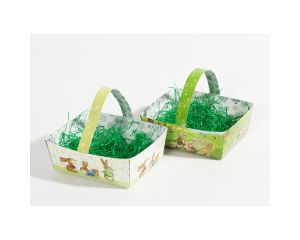 Paasmandje papier met gras 16cm