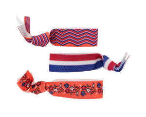 Armbandjes Rood/wit/blauw + Oranje