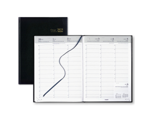 Bureau agenda Lima Omega Zwart - 1 week per 2 pagina's