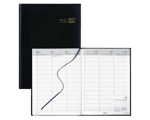 Bureau agenda Lima Omega Zwart - 1 week per 2 pagina's