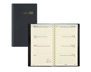 Zak Agenda Genova Interplan Zwart - 1 week per 2 pagina's