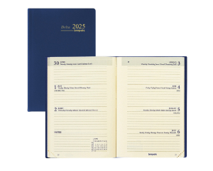 Zak Agenda Seta Delta Blauw - 1 week per 2 pagina's