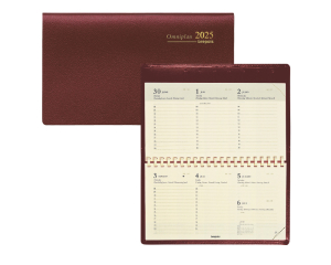 Zak Agenda Genova Omniplan Rood - 1 week per 2 pagina's