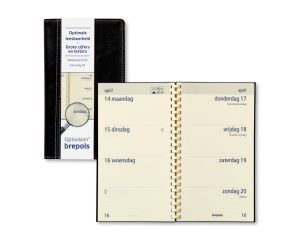Zak Agenda Palermo Optivision Zwart - 1 week per 2 pagina's
