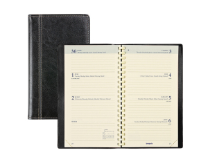 Zak Agenda Palermo Interplan Zwart - 1 week per 2 pagina's