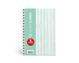 Planner spiraal Stripes groen - 22x16cm