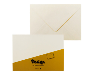 Pak Luxe Enveloppen ivoor 15 stuks