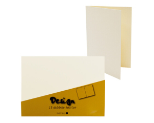 Dubbele kaarten ivoor | 225grams 15 stuks