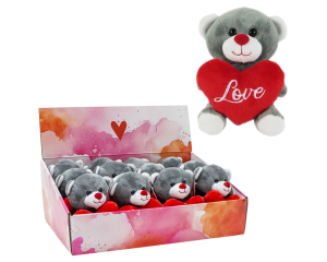 Knuffelbeer met hartje - 12cm