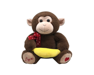 Knuffelaap met banaan - 23cm