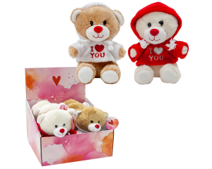 Knuffelbeer met hoodie - 18cm