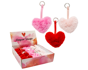 Pompom sleutelhanger Hart