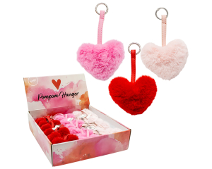 Pompom sleutelhanger Hart