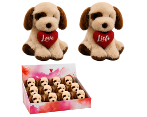 Knuffel Hond Love - 18cm