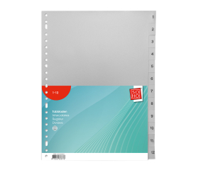 Tabbladen kunststof 1 t/m 12