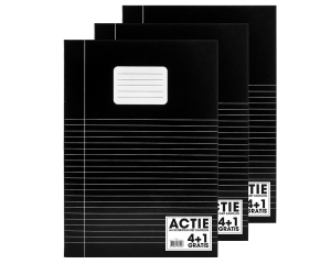 5-pak Schriften A4 lijn Zwart