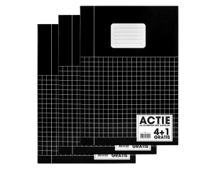 5-pak Schriften A4 ruit 10mm Zwart