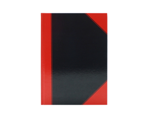 Notitieboek HK A5 lijn zwart met rode hoeken