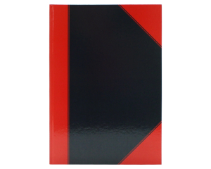 Notitieboek HK A4 lijn zwart met rode hoeken