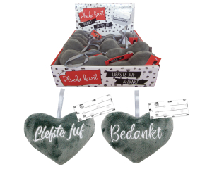 Hart pluche Liefste Juf / Bedankt 12cm