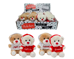 Knuffelbeer + Hoodie Liefste Juf / Bedankt - 12cm