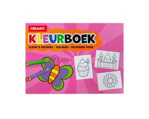 Kleurboek A4 roze KIDS