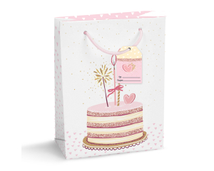 Geschenktas Birthday Cake L