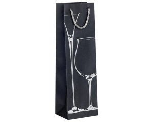Geschenktas Glass of wine Silver Bottle